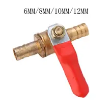 2 шт 5/1" штуцер для шланга Inline водные магистрали из Желтой меди с воздушный газ топливная магистраль из латуни запорный шаровой клапан 6/8/10/12 мм