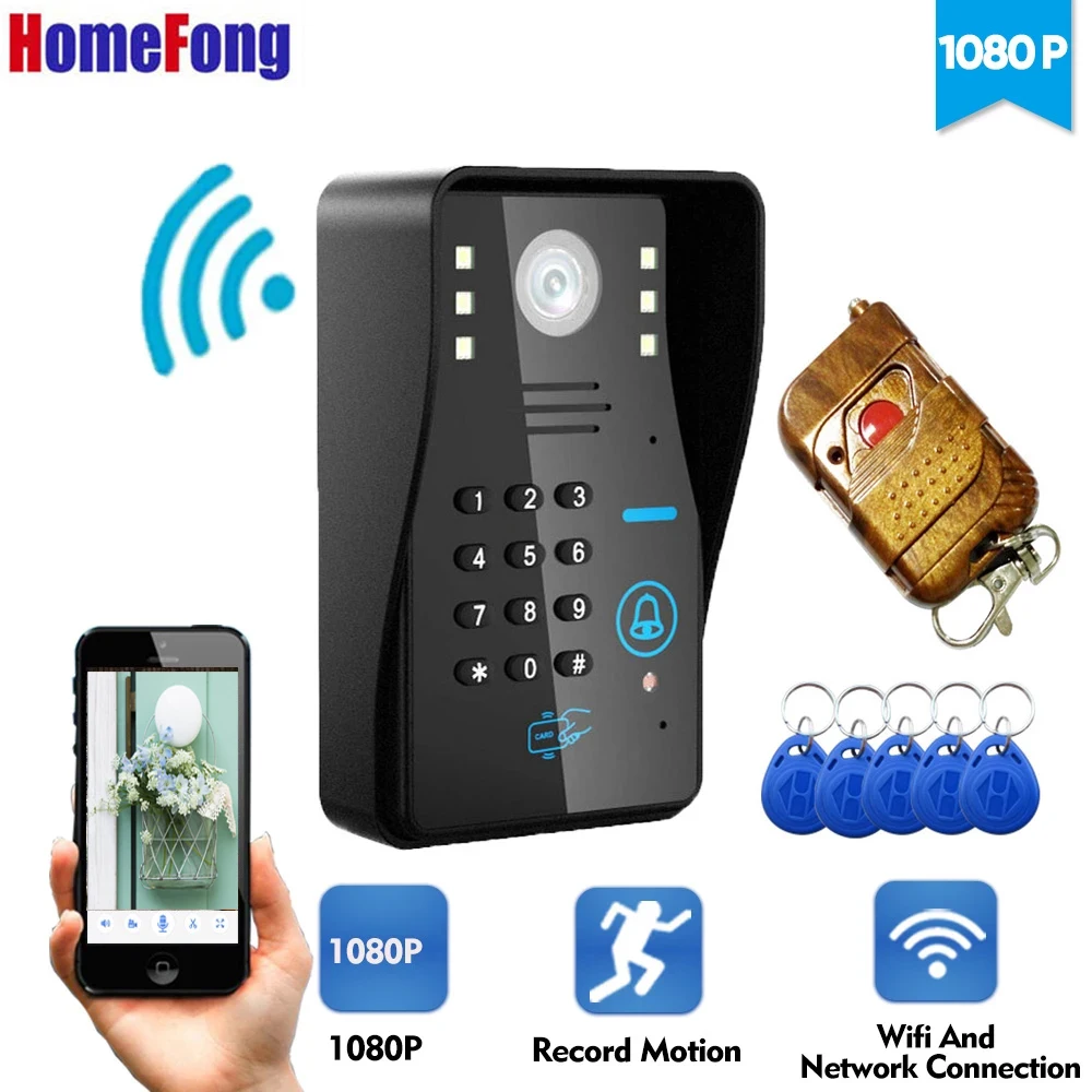 Видеодомофон HomeFong 1080P Wi-Fi IP с электронным замком | Безопасность и защита