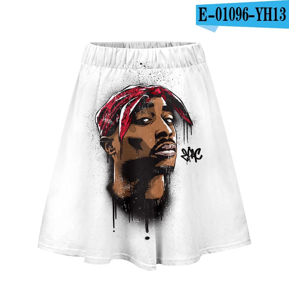 2PAC юбка Харадзюку повседневное хип-хоп юбки крутая девушка сексуальный Kpop женское платье 2PAC вентиляторы юбки - Цвет: G