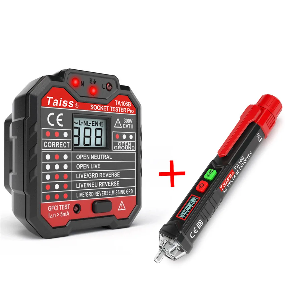 

620 sets Socket Tester and Non Contact Voltage Tester Kit Detects Voltage TA100+TA106B