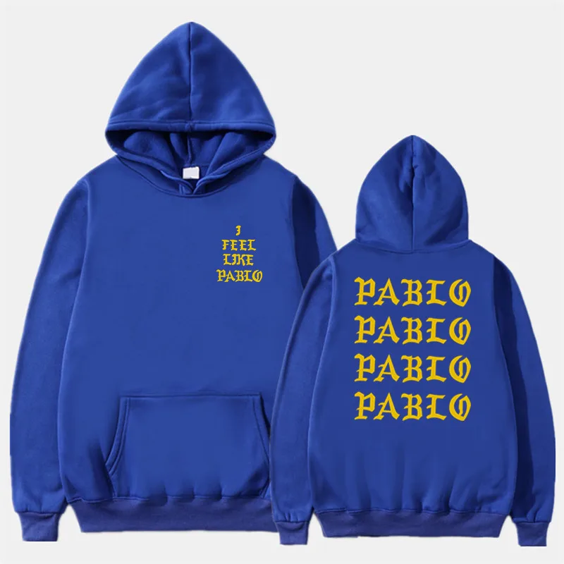 23Royal blue Мне нравится пол Пабло Канье Уэст толстовки для мужчин/женщин модная Толстовка Белый хип хоп Толстовка уличная Harajuku пуловер - Цвет: 23Royal blue
