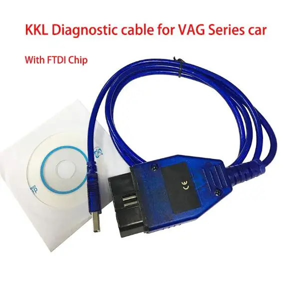 VAG cable with FTDI FTDI чип VAG 409-1 Vag-Com vag 409 kkl OBD2 USB кабель OBD сканер сканирующий инструмент интерфейс для Audi/Seat/VW/Skoda KKL 409 кабель - Цвет: VAG cable with FTDI