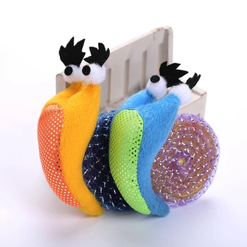 

Cute Snail Pet Toy Interactive Scratch Chewing Playing Cat Toys Plush Pipe Cat Supplies Grinding Claw Funny Snail Cat Toy