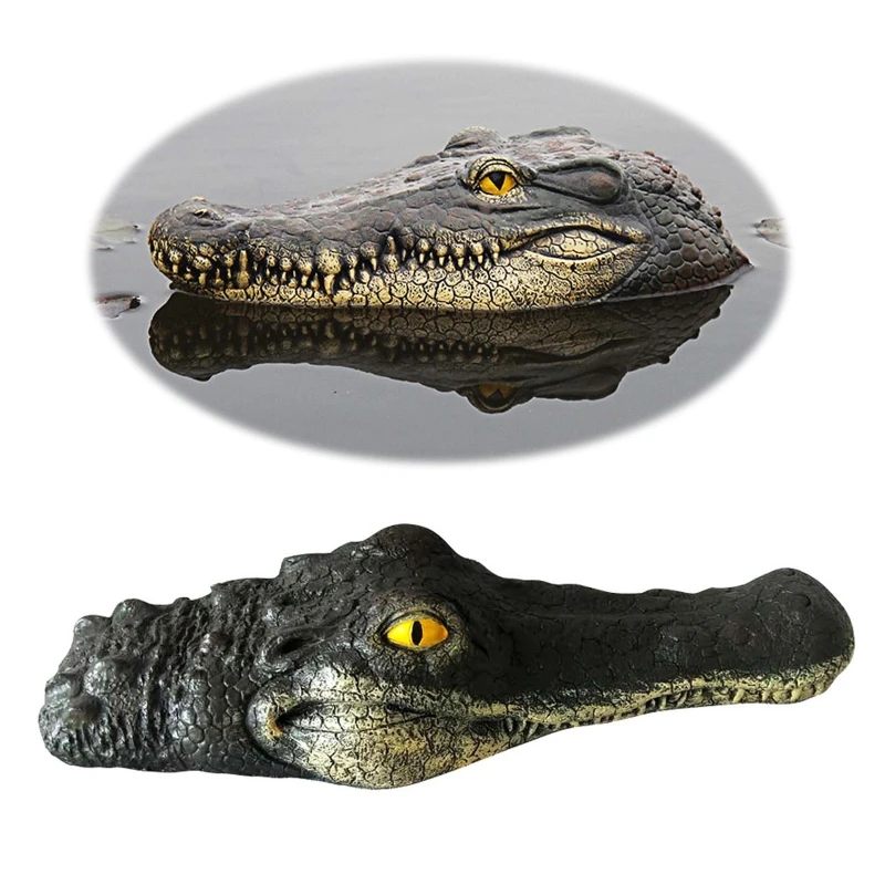 2022 New Floating Crocodile Head Water Decoy Simulation Realistic Alligator Pond Decor | Дом и сад