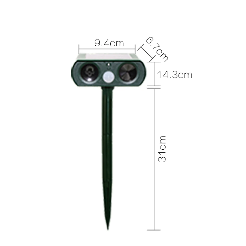 Electronic Ultrasonic Cat Repeller RC-510 Outdoor Insect Animal Garden Dogs Solar Power Repeller 0.5W 0.12A Announciator Yard