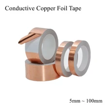 

Conductive Copper Foil Tape Strip Single Side Adhesive Mask Electromagnetic Shield Eliminate EMI Anti-static Heat Resist