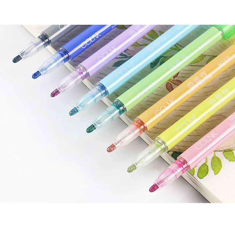

8 Color Double Line Outline Pen Highlighter Marker Pen for Card Writing Drawing GY88