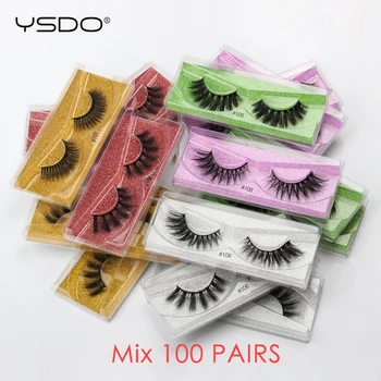 

YSDO 20/30/40/50/100 Pairs 3D Mink Eyelashes Wholesale Natural False Eyelashes Extension Makeup Mink Lashes In Bulk Thick Lashes