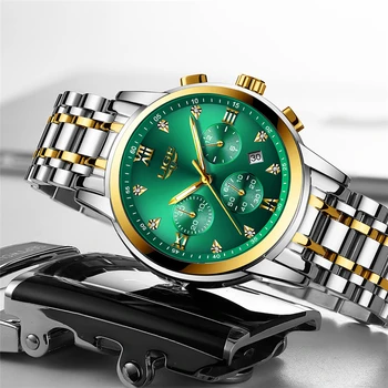 

LIGE Hot Green Water Ghost 2020 NEW Luxury Men's Watch Waterproof Date Clock men Watch Men Quartz Wristwatch Relogio Masculino