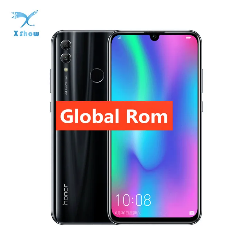 Honor 10 Lite, 4G, мобильный телефон, Android 9,0, 6,21 дюйма, FHD 2340X1080, фронтальная камера 24 МП, AI камера, отпечаток пальца, 710, четыре ядра, 3400 мАч, смартфон