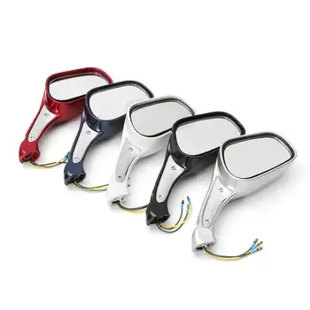 

Hot A pair 8mm Motorcycle Scooter Mopeds Rear View Mirror Light Fit For Gy6 50cc 120cc 250cc With Light