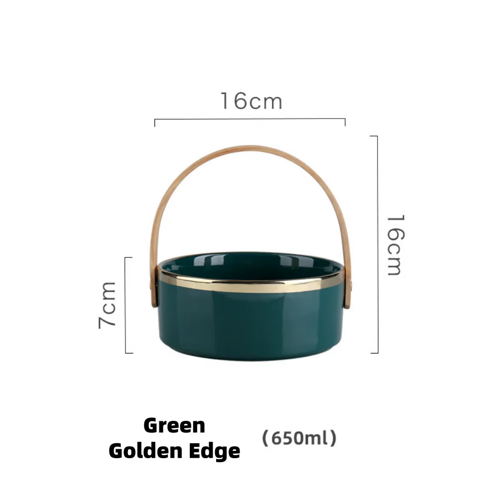 Фруктовая чаша кекс керамика десертные тарелки для закусок и печенья кухня и столовая столешницы столы буфеты холодильник - Цвет: Green Golden Edge