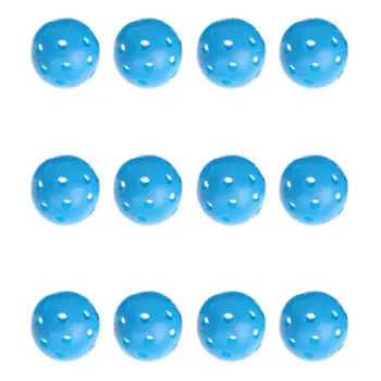 

12pcs Blue Plastic Whiffle Airflow Hollow Golf Practice Training Balls