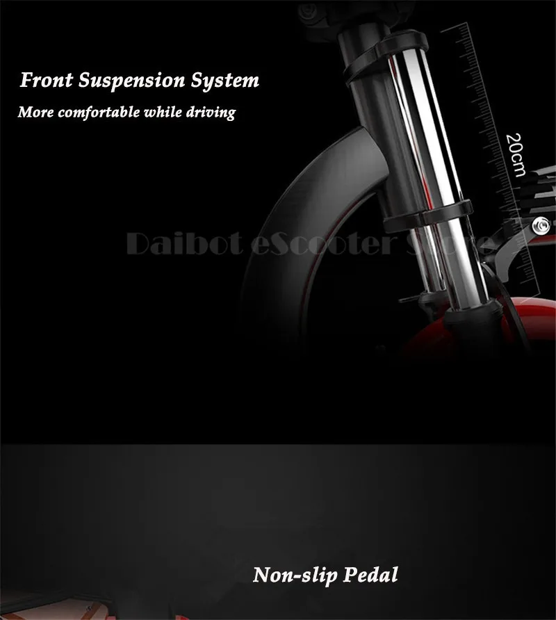 Daibot Electric Scooter Off Road Two Wheels Self Balancing Scooters 10inch 48V Portable Seat Folding Electric Bicycle Bike Adult (8)