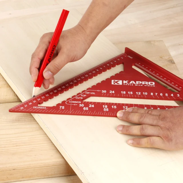 Kapro 7/12 Hüvelykes Háromszög Vonalzó Megvastagodott Alumínium Ötvözet Swanson Square Metrikus Csatlakozó Szög Jelölési Mérőműszer A Famegmunkáláshoz - Image 6
