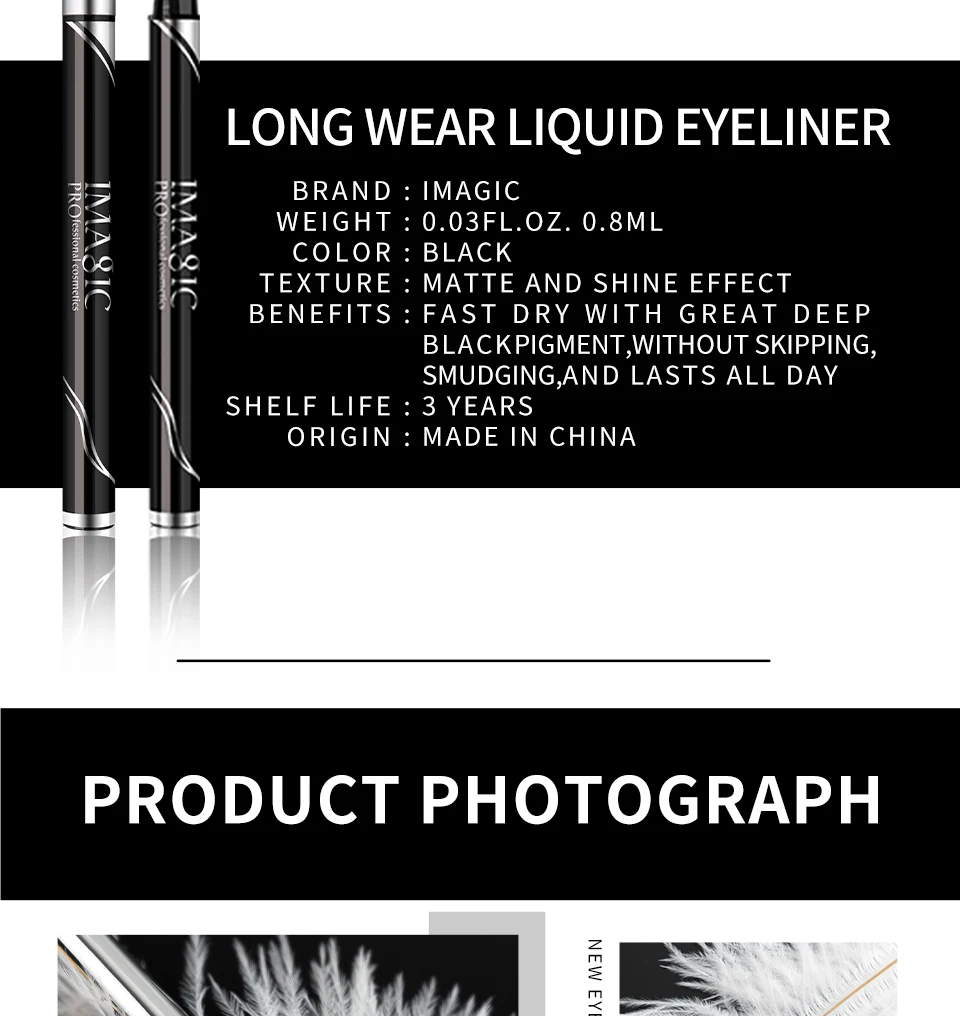 Hf577dd1cf72a436d82d49b57335907e7R IMAGIC Waterproof Eyeliner Shine Eyeliner Matte Make Your Beauty Black Long Lasting Eyeliner Pen Makeup Cosmetic Tool