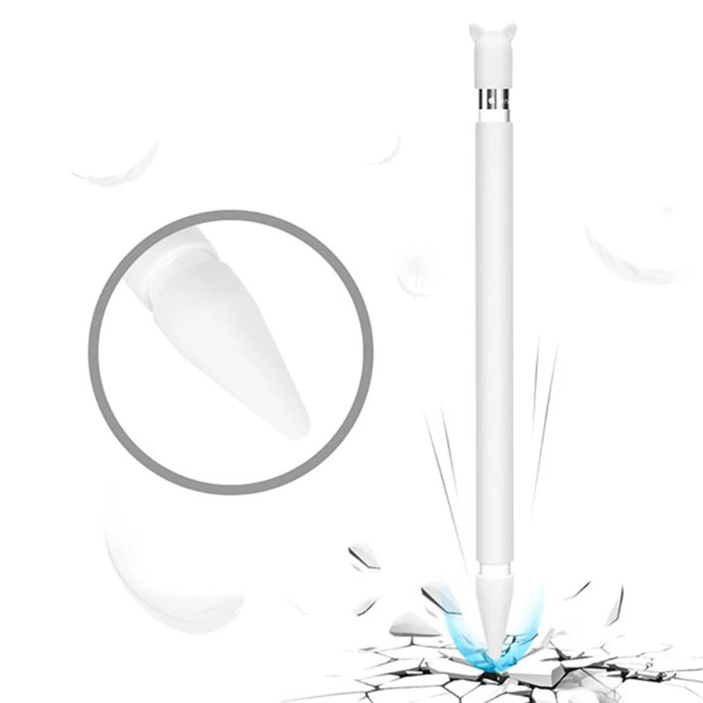 

Cute Cat Ear Anti-scroll Silicone Protective Pouch Cap Holder Nib Cover Protective Case Skin For Apple Pencil 1/2 Dropshipping