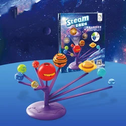 Ciência astronômica experimentos pintados à mão cor oito planetas cinto de projeção exploração sistema solar montessori brinquedo diy
