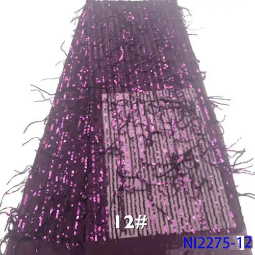 Picture -12 NANI2275-1, Золотая кружевная ткань, нигерийское кружево Tissu для шитья одежды, хорошее качество, Африканское Сетчатое кружево с пером, французское кружево - Цвет: Picture -12