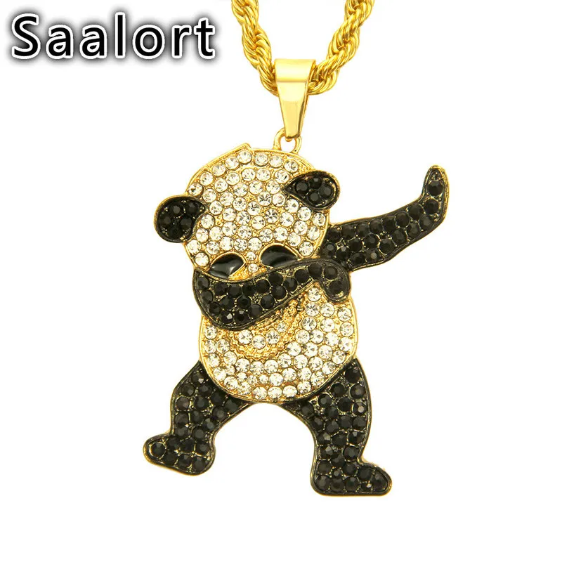 

Panda Pendant Chain with Crystal Zircon Inlaid Exquisite Hip-hop Unisex Accessories Necklace Birthday Gift for Men and Women