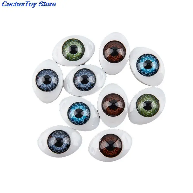 10pcs/pack Plastic Doll Safety Eyes Animal Toy Puppet Making DIY Craft Doll Accessories 7mm 8mm 10mm 12mm Random Color