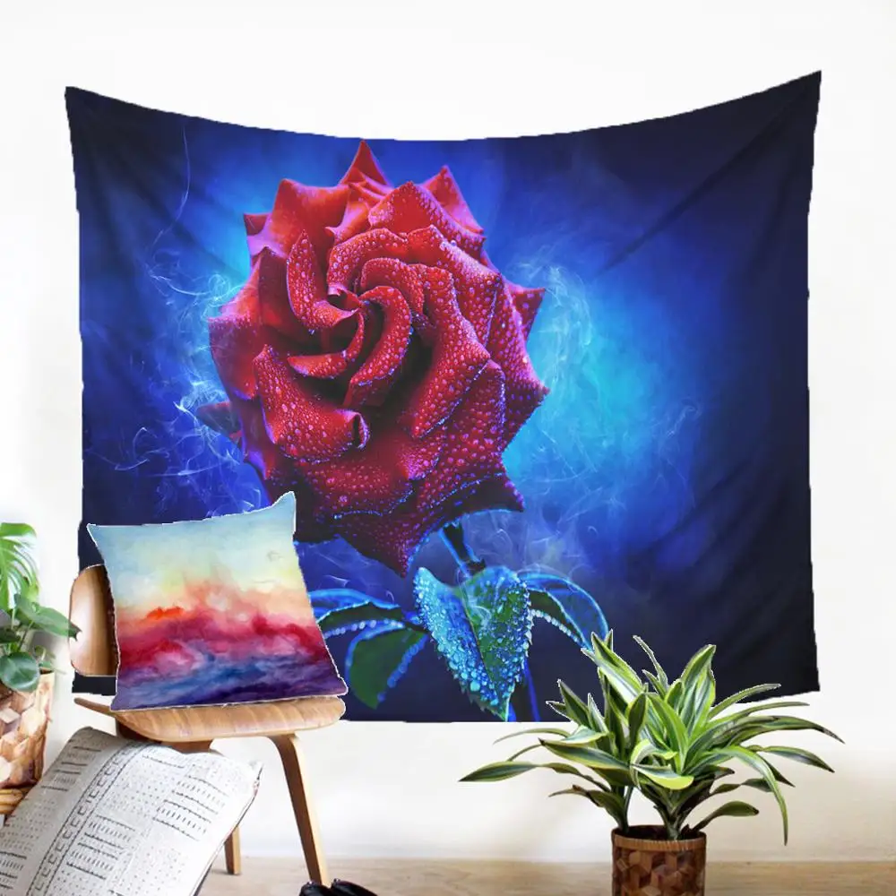 

Fabric Wall Hanging Beauteous Tapestry Vivid Flowers Theme Gobelin Macrame Panel Decoration For Your Space Living Room Drom