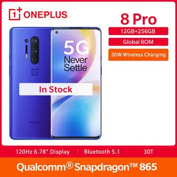 Перейти на Алиэкспресс и купить В наличии, OnePlus 8 Pro, глобальная версия, 12 Гб ОЗУ 256 Гб ПЗУ, Snapdragon 865, 120 Гц, дисплей 6,78 дюйма, 30 Вт, 4510 мАч, четырехъядерная камера 48 МП, UFS 3,0, NFC