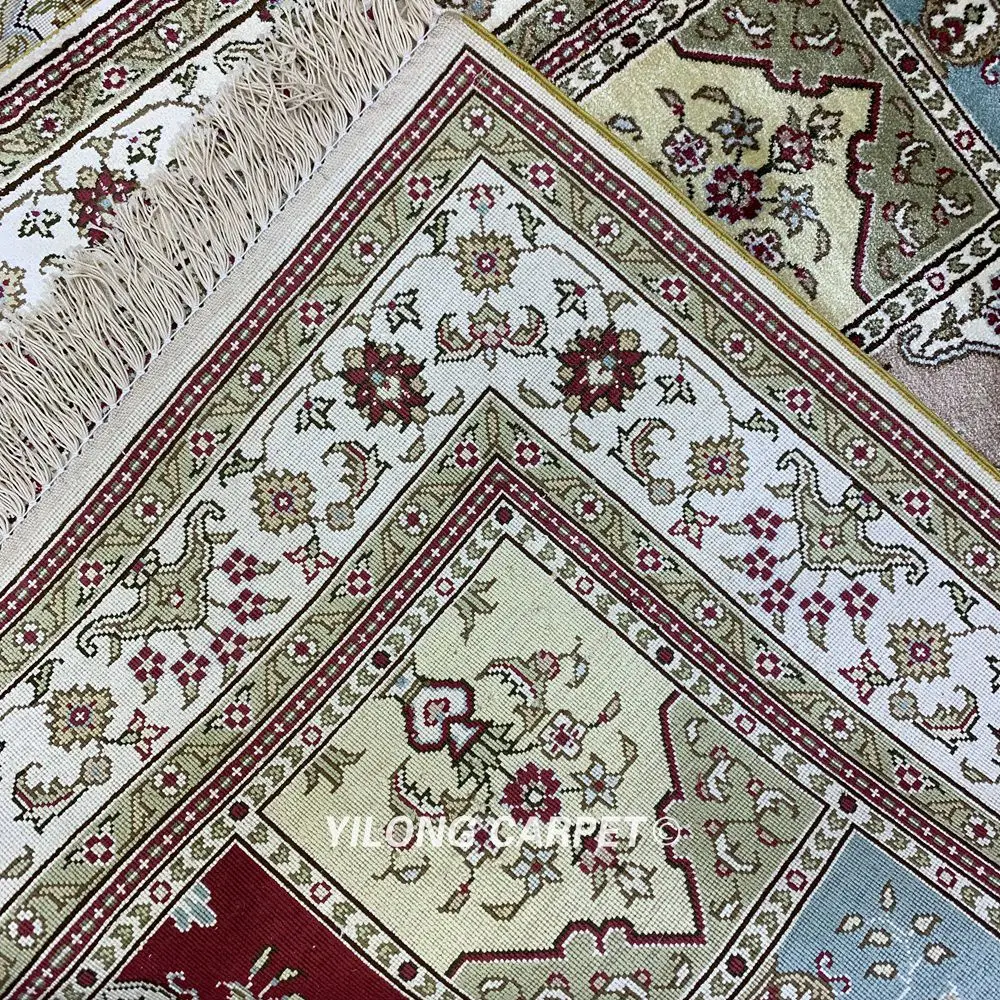 Yilong 2,5 'x4' ручной узлом Шелковый персидский сад дизайн традиционные ковры(HF189B