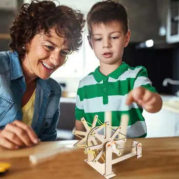 

Kids DIY Manual Spin Machine Toy Kit Exercise Hands-on Ability Simple Handling Students Educational Physics Assemble Craft