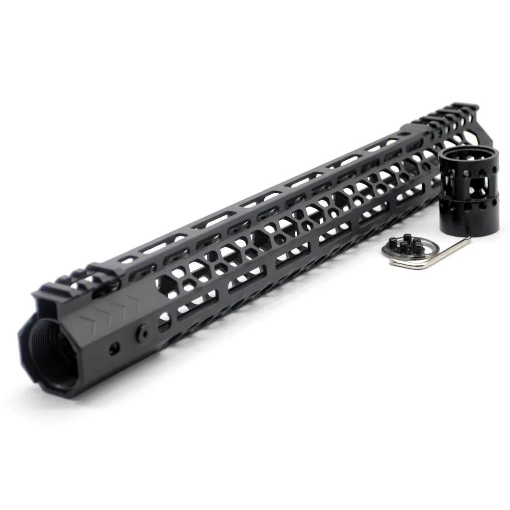 Aplus 15 дюймов M-lok Handguard Rail Сверхлегкий крепление системы Пикатинни плавающий Fit. 223/5. 56/AR-15 Дизайн_ черный/красный/коричневый