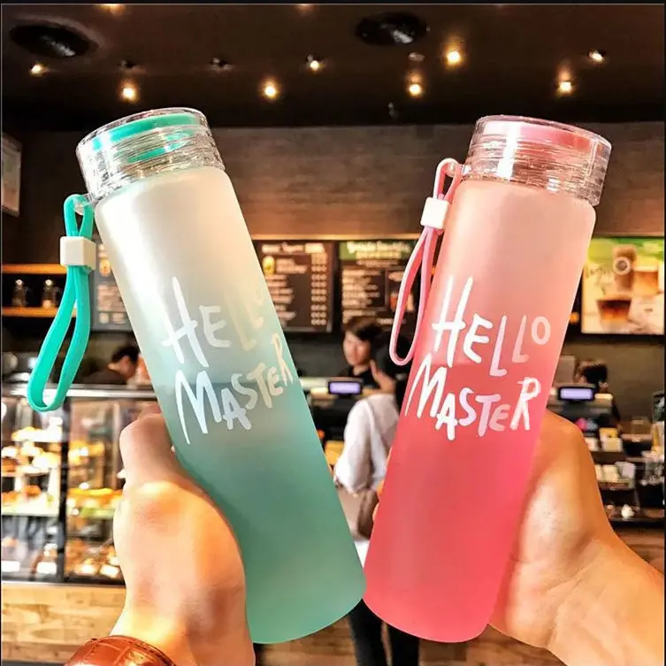 

Frosted Glass Water Bottle Healthy Water Container Summer Lemon Water Bottle Multi Color Drink Bottles My Water Bottle