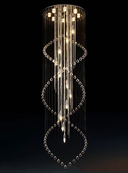 

Chandelier LED Creative K9 Crystal Stairs Suspension Light Hotel Project Light Fixture Lustre Luxury hanglamp Light