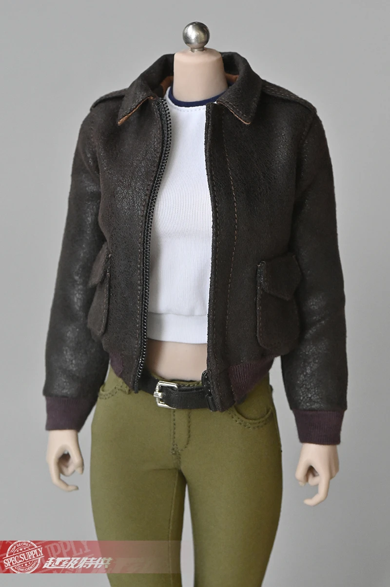 1/6 Scale Female Tight Upper Coat Jacket Clothing Model Khaki for 12" Figure Toy 