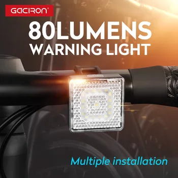 

GACIRON Bicycle Warning Front Light 80Lumen W08F-80 LED Lamp Bicycle Light USB Rechargeable IPX6 Waterproof Bike Accessories