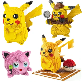 

Animal 3D Model Mini Diamond Pikachued Building Blocks Toys Games Poke Anime Ball Sets Micro Bricks Toys for Children Gifts