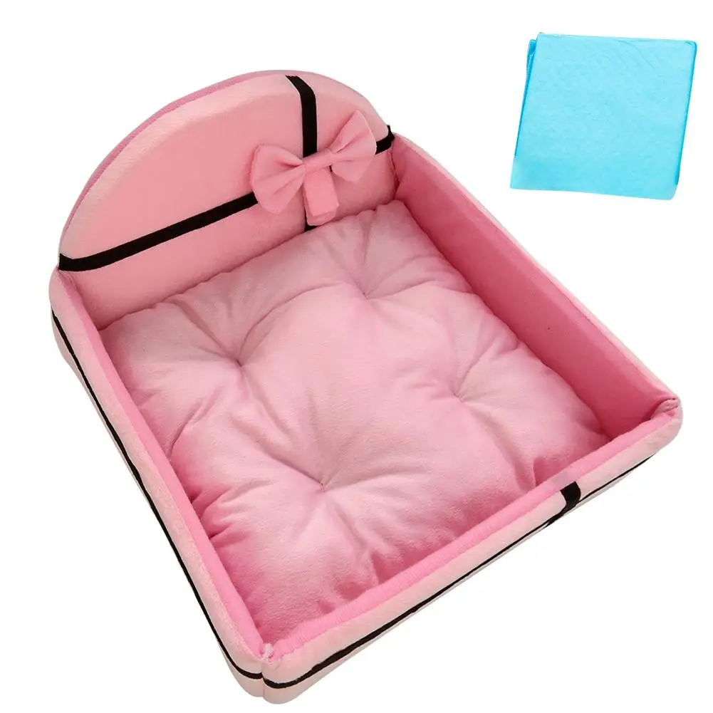 

Pet Dog House Nest With Mat Cute Plush Cushion Winter Warm Small Medium Dogs Pet Removable Mattress Cat Bed Dog Puppy Kennel