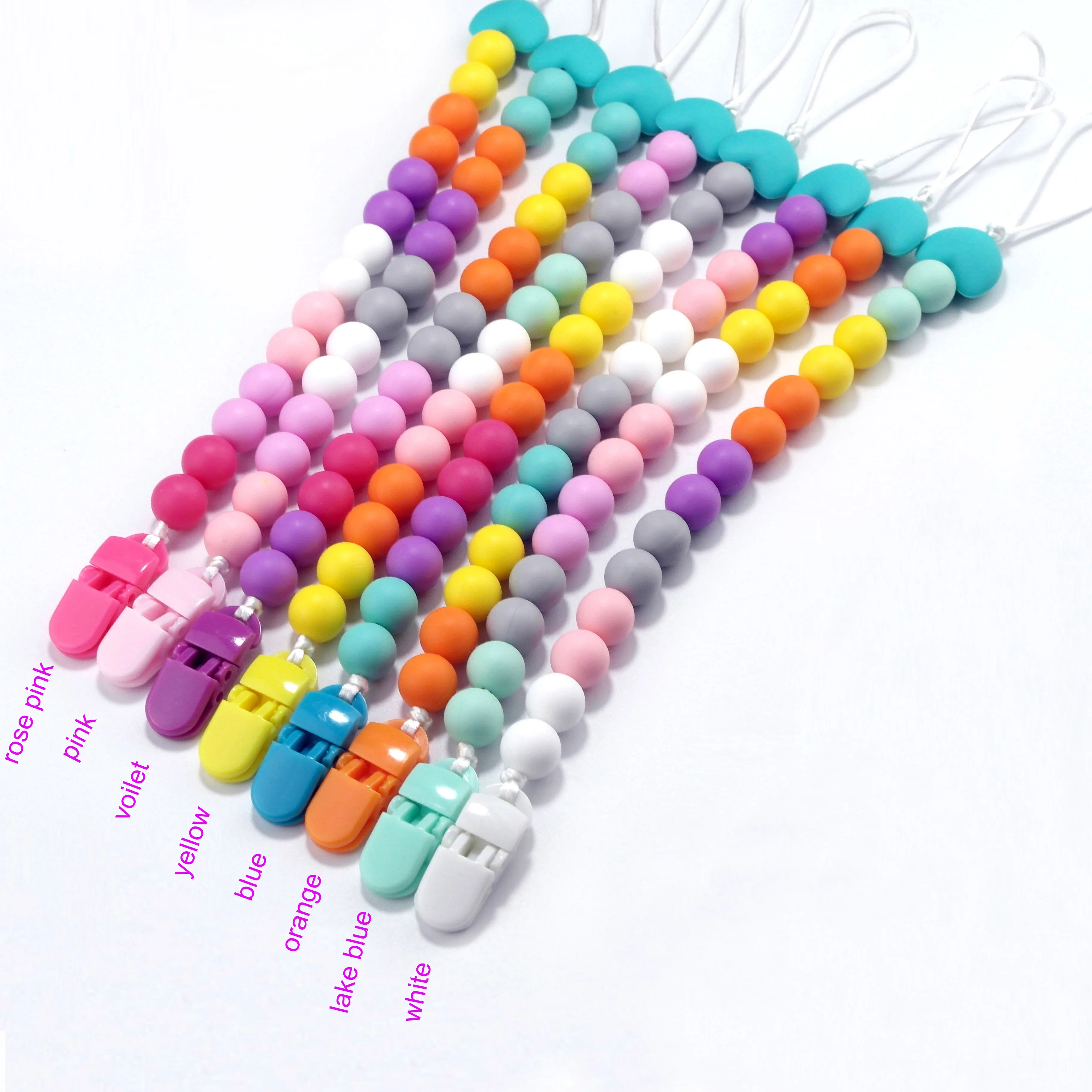 personalized beaded pacifier clips