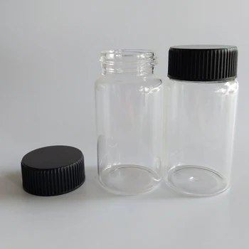 

Glass vials 50ml candy glass jars with black lid large decorative bottles 37*70mm Tea Storage bottle Home crafts 20pcs/lot