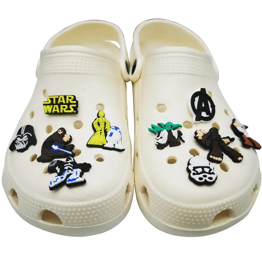 

Star Wars Shoes Charms for Croks,Cartoon Shoes Accessories PVC Shoe Buckles Accessories Fit Bands Bracelets Croc JIBZ,Kids Gift