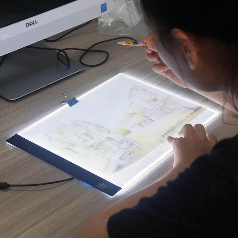 cocinero Más grande valores Led Lighted Drawing Board Ultra A4 Drawing Table Tablet Light Pad Sketch  Book Blank Canvas For Painting Acrylic Watercolor Paint - Paint By Number  Paint Refills - AliExpress