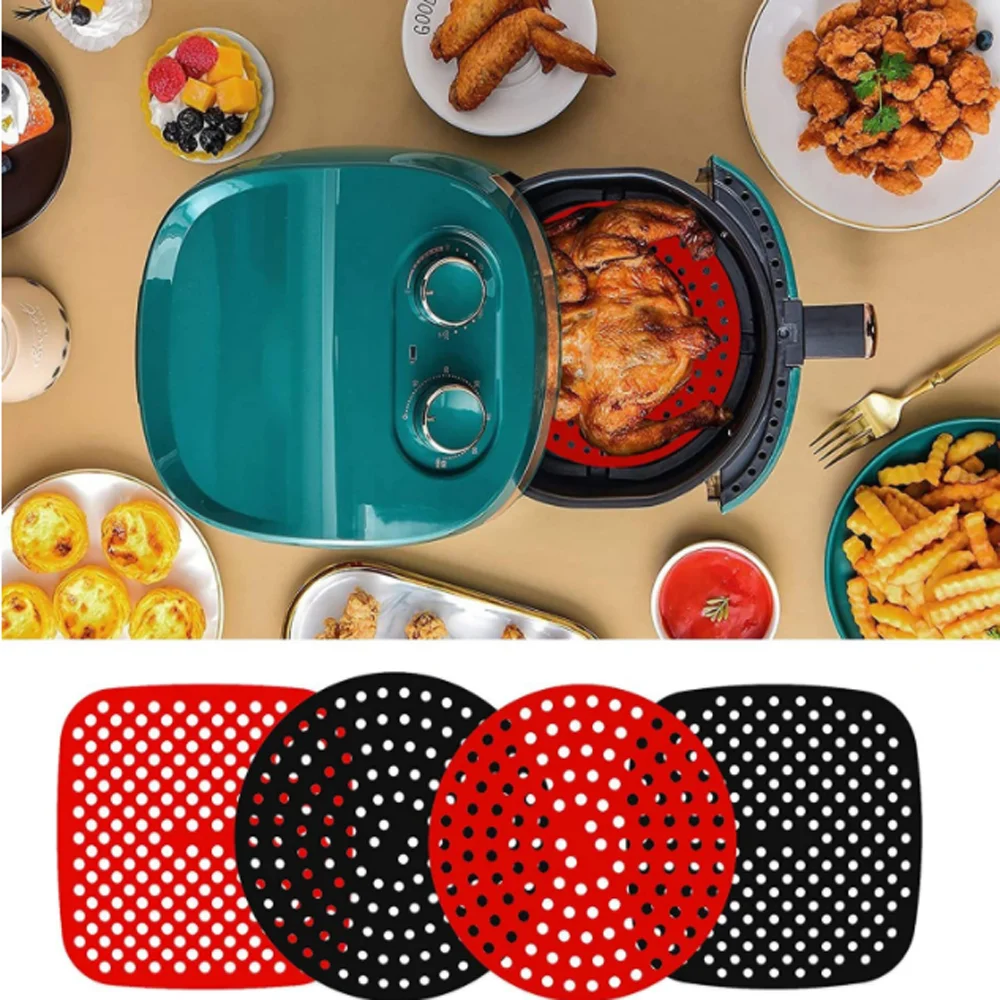 Air Fryer Liner Air Fryer Mat Food Grade Non-Stick Silicone Fryer Basket  For 7.5~9-Inch Air Fryers Steamers - AliExpress