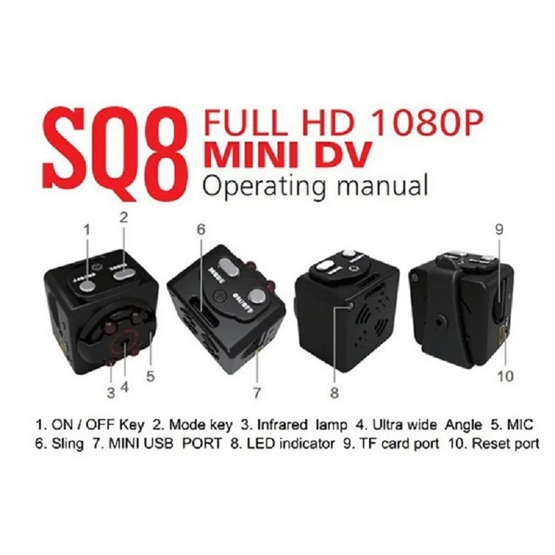 SQ8 SQ 8 Smart 1080p HD маленькая секретная микро мини камера видеокамера ночного видения