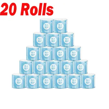 

4-Layer 20Rolls Toilet Paper Bulk Bath Tissue White Soft Primary Wood Pulp Toilet Tissue