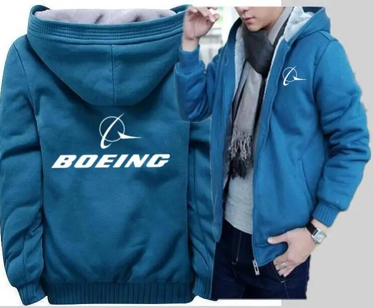 Синий Мужская осенняя и зимняя куртка с капюшоном для пилота BOEING, спортивная куртка с капюшоном на молнии, утолщенная камуфляжная куртка - Цвет: Синий