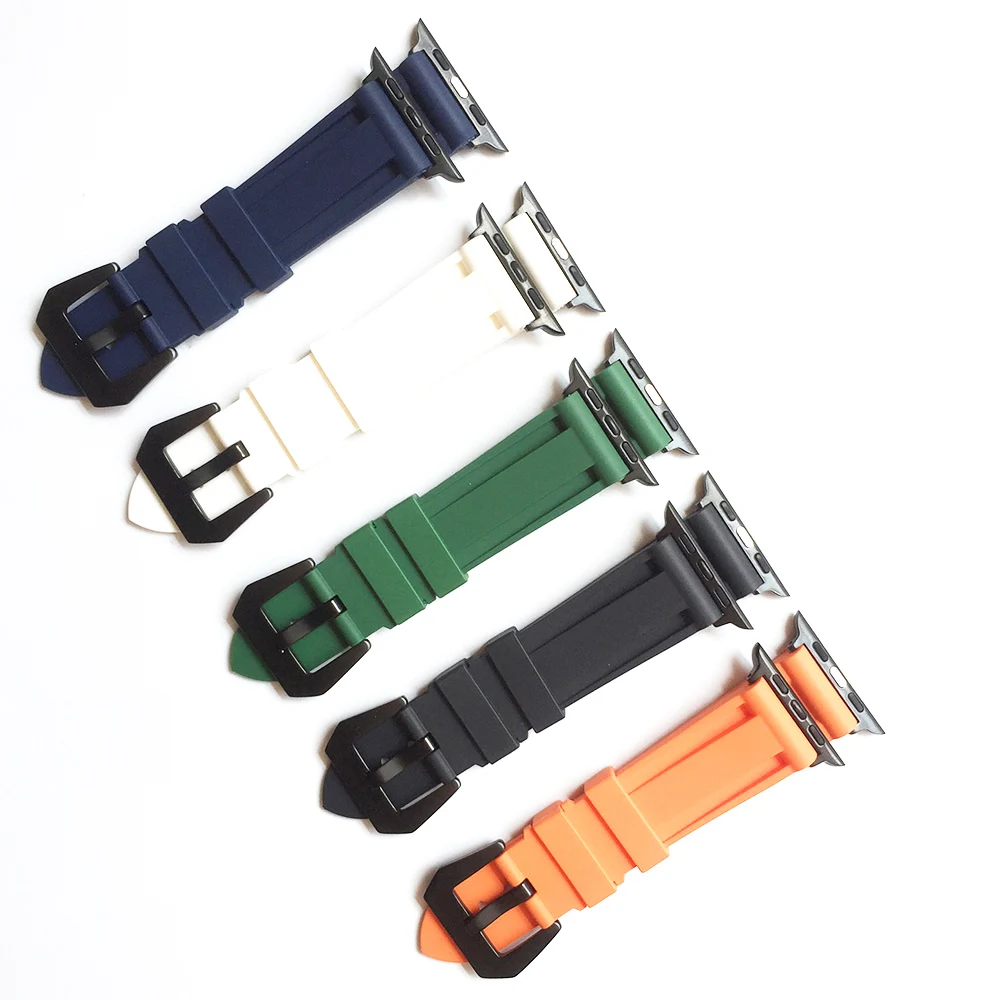 Gummi Uhr Strap für Apple 42/44/45mm Uhr Band Sport Armband 38/40/41mm für iWatch Serie 7 SE 6 5