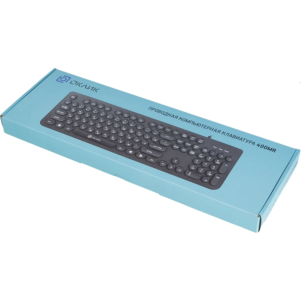 Клавиатура Oklick 400MR черный USB slim Multimedia