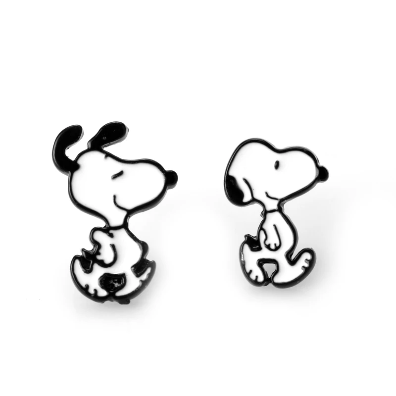 

HEYu Cartoon Funny Charlie Brown Earrings Enamel Earring For Women Girl Party Birthday Brinco