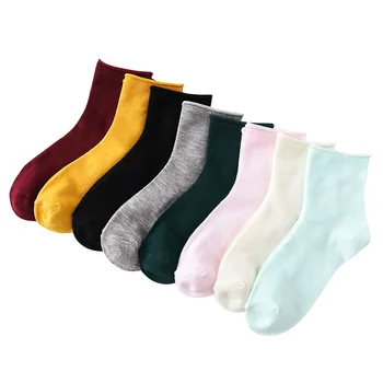 

5 pairs/lot =10pieces Candy Tube Socks Solid-colored Female Socks Casual Socks Keep Warmn