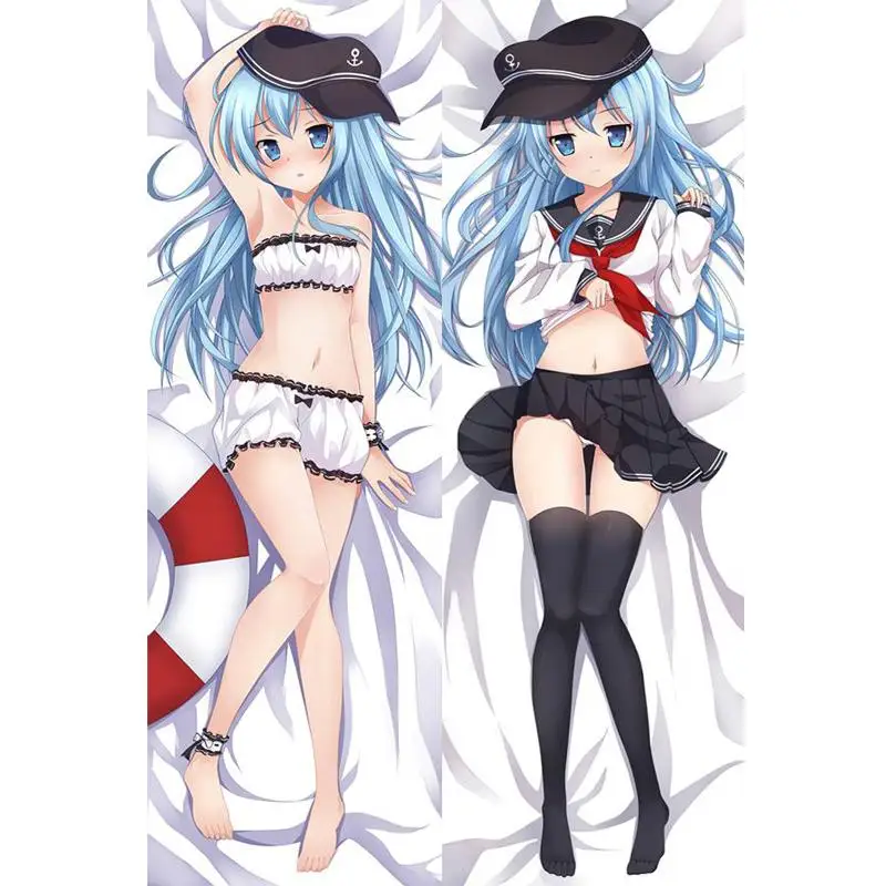 

Japanese Sexy Anime Kantai Collection KanColle Hibiki Throw Otaku Dakimakura Gifts Bedding Hugging Body Pillow Case 150x50 CM