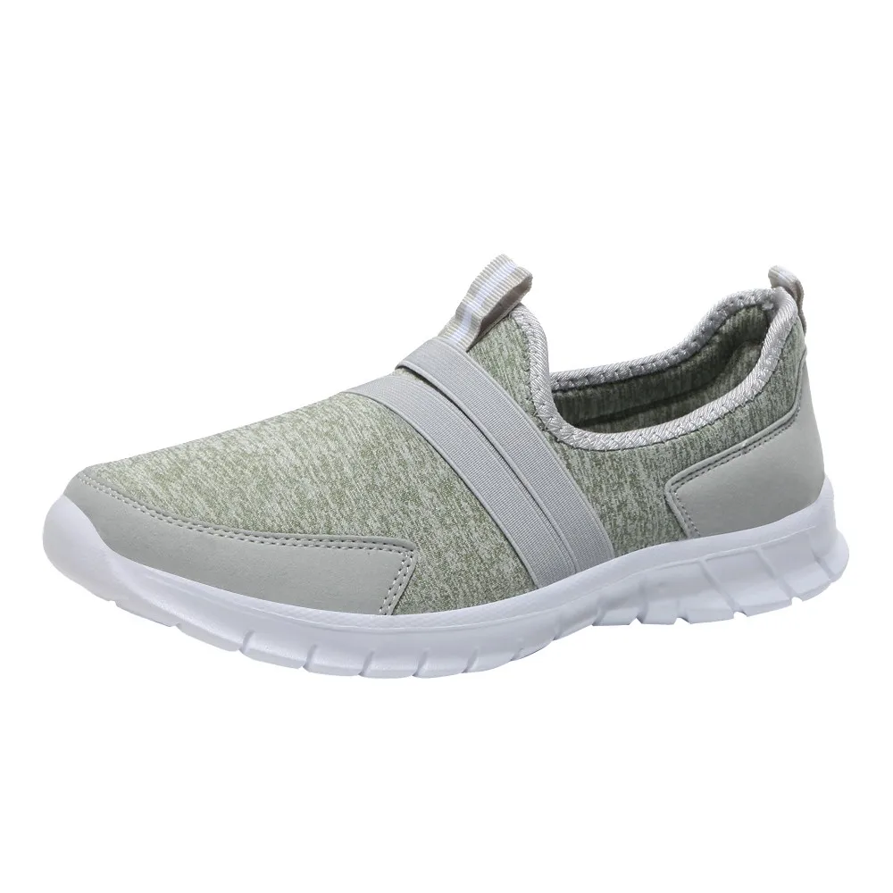 Fashion Mesh Soft Shoes Comfortable Round Head Bottom Set Foot Casual Sports Shoes Lazy Shoes leisure and personality - Цвет: Mint Green